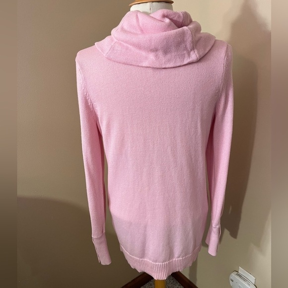 Lauren Ralph Lauren Pink Cowl Neck Sweater Sz S - Picture 2 of 5